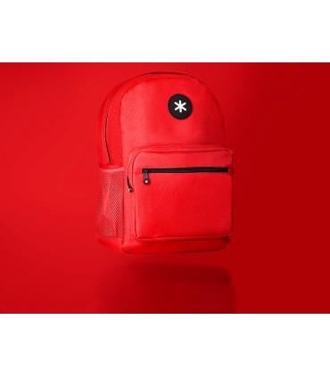 Cartera antartik mochila con asa y bolsillo frontal concremallera color rojo 320x140x430 mm