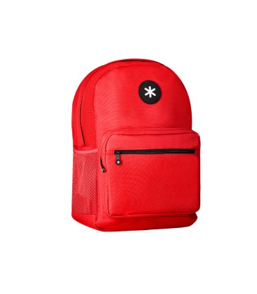 Cartera antartik mochila con asa y bolsillo frontal concremallera color rojo 320x140x430 mm