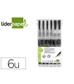 Pincel liderpapel recargable para productos acuarelables set de 6 unidades grosor puntas surtidas