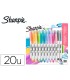 Rotulador sharpie permanente s note punta biselada trazo 12 387 mm blister 20 unidades colores surtidos