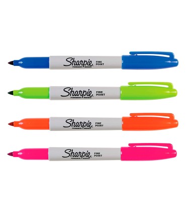 Rotulador sharpie permanente fino blister 4 unidades colores fantasia surtidos