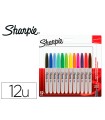 Rotulador sharpie permanente fino blister 12 unidades colores surtidos