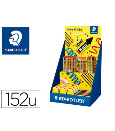 Expositor sobremesa staedtler noris 120 diseno feliz aniversario 152 unidades surtidas 383x382x250 mm