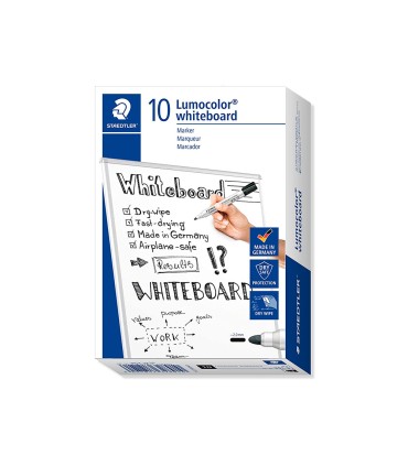 Rotulador staedtler lumocolor 351 para pizarra blanca punta redonda 2 mm recargable color negro