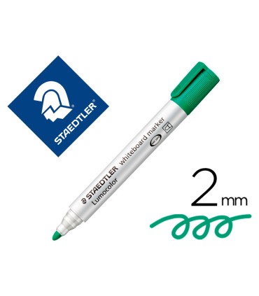 Rotulador staedtler lumocolor 351 para pizarra blanca punta redonda 2 mm recargable color verde claro