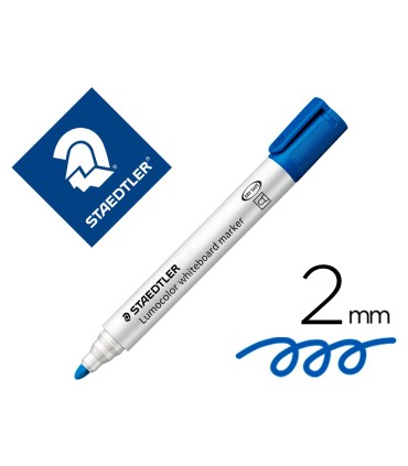 Rotulador staedtler lumocolor 351 para pizarra blanca punta redonda 2 mm recargable color azul