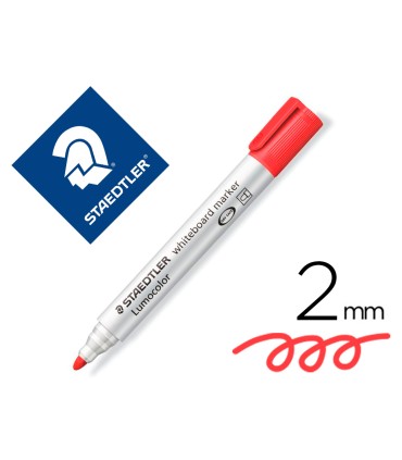 Rotulador staedtler lumocolor 351 para pizarra blanca punta redonda 2 mm recargable color rojo