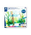 Lapices de colores staedtler acuarelables caja metal de 24 unidades colores surtidos