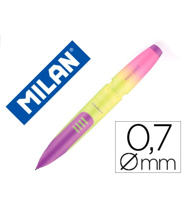 Portaminas milan compact sunset 07 mm con goma de borrar colores surtidos