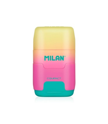 Sacapuntas milan compact sunset plastico 2 usos con goma de borrar colores surtidos