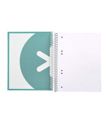 Cuaderno espiral liderpapel a5 micro antartik tapa forrada120h 90 gr liso 5 bandas 6 taladros color menta