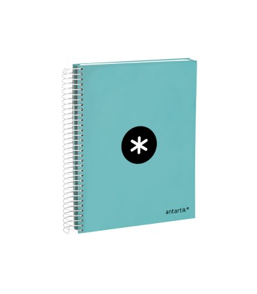 Cuaderno espiral liderpapel a5 micro antartik tapa forrada120h 90 gr liso 5 bandas 6 taladros color menta