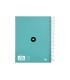 Cuaderno espiral liderpapel a5 micro antartik tapa forrada120h 90 gr liso 5 bandas 6 taladros color menta