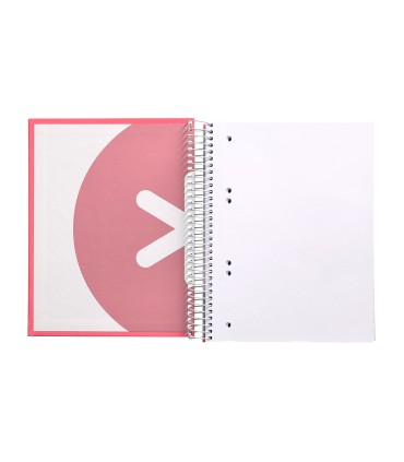 Cuaderno espiral liderpapel a5 micro antartik tapa forrada120h 90 gr liso 5 bandas 6 taladros color coral