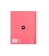 Cuaderno espiral liderpapel a5 micro antartik tapa forrada120h 90 gr liso 5 bandas 6 taladros color coral