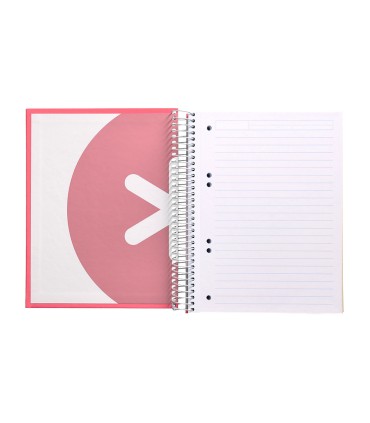 Cuaderno espiral liderpapel a5 micro antartik tapa forrada120h 100 gr horizontal 5 banda6 taladros color coral