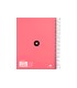 Cuaderno espiral liderpapel a5 micro antartik tapa forrada120h 100 gr horizontal 5 banda6 taladros color coral