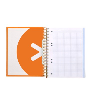 Cuaderno espiral liderpapel a5 micro antartik tapa forrada120h 90 gr cuadro 5mm 5 bandas6 taladros color mostaza