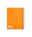 Cuaderno espiral liderpapel a5 micro antartik tapa forrada120h 90 gr cuadro 5mm 5 bandas6 taladros color mostaza