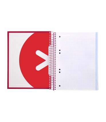 Cuaderno espiral liderpapel a5 micro antartik tapa forrada120h 90 gr cuadro 5mm 5 bandas6 taladros color frambuesa