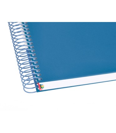 Cuaderno espiral liderpapel a5 micro antartik tapa forrada120h 90 gr cuadro 5mm 5 bandas6 taladros color azul oscuro