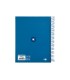 Cuaderno espiral liderpapel a5 micro antartik tapa forrada120h 90 gr cuadro 5mm 5 bandas6 taladros color azul oscuro