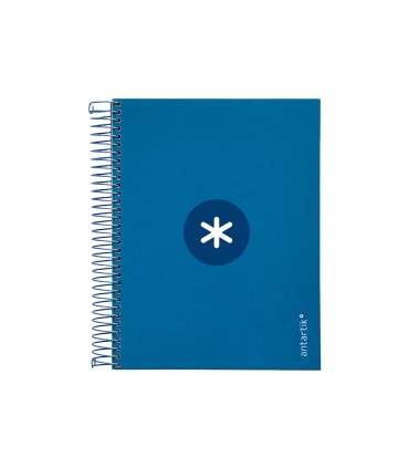 Cuaderno espiral liderpapel a5 micro antartik tapa forrada120h 90 gr cuadro 5mm 5 bandas6 taladros color azul oscuro