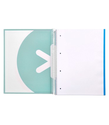 Cuaderno espiral liderpapel a4 micro antartik tapa forrada 120h 100 gr liso 5 bandas 4 taladros color menta