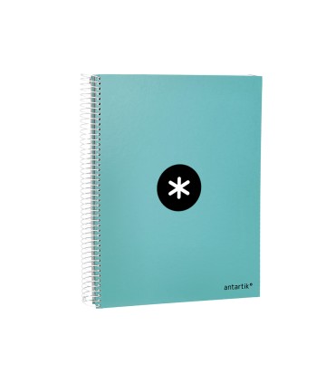 Cuaderno espiral liderpapel a4 micro antartik tapa forrada 120h 100 gr liso 5 bandas 4 taladros color menta