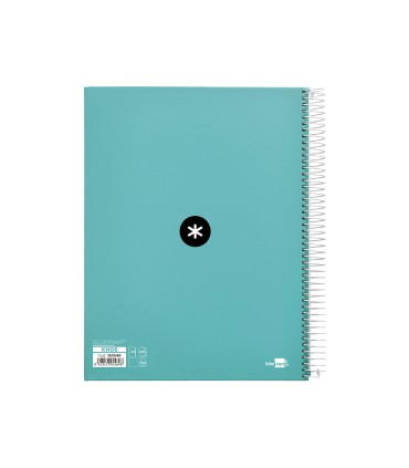 Cuaderno espiral liderpapel a4 micro antartik tapa forrada 120h 100 gr liso 5 bandas 4 taladros color menta