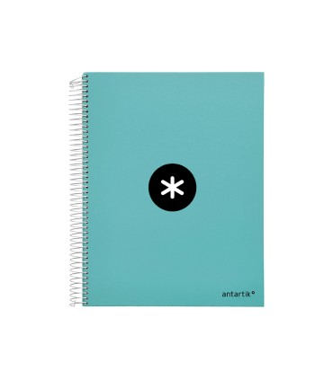 Cuaderno espiral liderpapel a4 micro antartik tapa forrada 120h 100 gr liso 5 bandas 4 taladros color menta