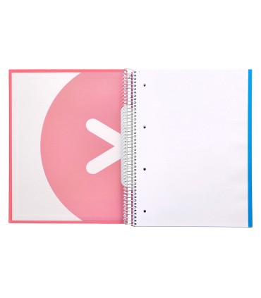 Cuaderno espiral liderpapel a4 micro antartik tapa forrada 120h 100 gr liso 5 bandas 4 taladros color coral