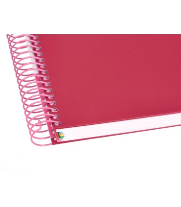 Cuaderno espiral liderpapel a4 micro antartik tapa forrada120h 100 gr horizontal 5 banda4 taladros color frambuesa