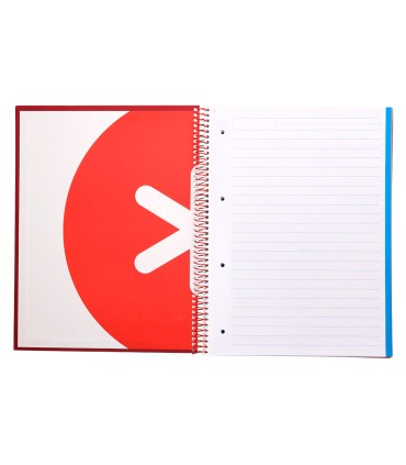 Cuaderno espiral liderpapel a4 micro antartik tapa forrada120h 100 gr horizontal 5 banda4 taladros color frambuesa