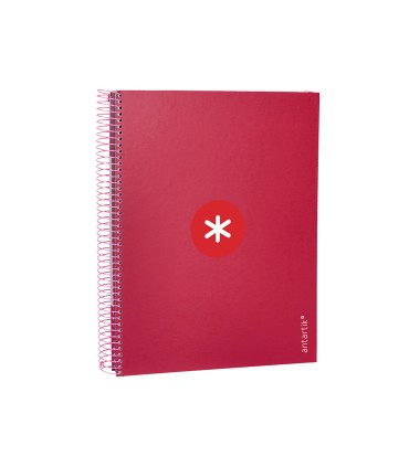 Cuaderno espiral liderpapel a4 micro antartik tapa forrada120h 100 gr horizontal 5 banda4 taladros color frambuesa