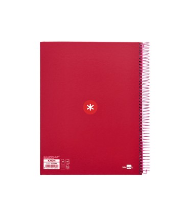 Cuaderno espiral liderpapel a4 micro antartik tapa forrada120h 100 gr horizontal 5 banda4 taladros color frambuesa