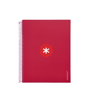 Cuaderno espiral liderpapel a4 micro antartik tapa forrada120h 100 gr horizontal 5 banda4 taladros color frambuesa