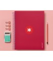 Cuaderno espiral liderpapel a4 micro antartik tapa forrada120h 100 gr horizontal 5 banda4 taladros color frambuesa