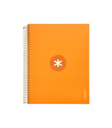 Cuaderno espiral liderpapel a4 micro antartik tapa forrada120h 100 gr horizontal 5 banda4 taladros color mostaza