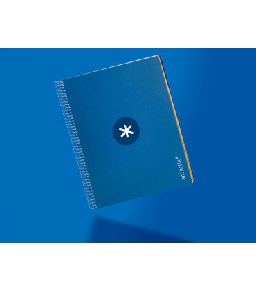 Cuaderno espiral liderpapel a4 micro antartik tapa forrada120h 100 gr horizontal 5 banda4 taladros color azul oscuro