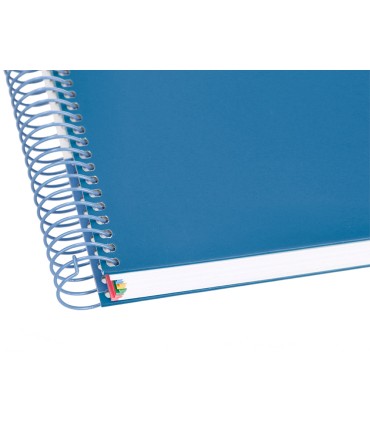 Cuaderno espiral liderpapel a4 micro antartik tapa forrada120h 100 gr horizontal 5 banda4 taladros color azul oscuro