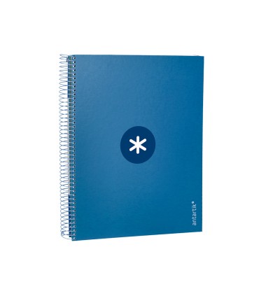 Cuaderno espiral liderpapel a4 micro antartik tapa forrada120h 100 gr horizontal 5 banda4 taladros color azul oscuro