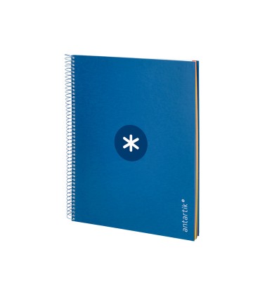 Cuaderno espiral liderpapel a4 micro antartik tapa forrada120h 100 gr horizontal 5 banda4 taladros color azul oscuro