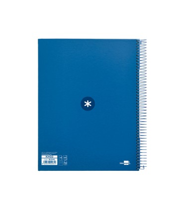 Cuaderno espiral liderpapel a4 micro antartik tapa forrada120h 100 gr horizontal 5 banda4 taladros color azul oscuro