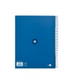 Cuaderno espiral liderpapel a4 micro antartik tapa forrada120h 100 gr horizontal 5 banda4 taladros color azul oscuro