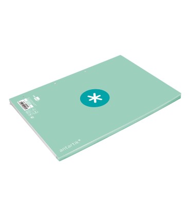 Recambio liderpapel a4 antartik 80 hojas 90g m2 cuadro 5 mm 4 taladros 1 banda marco color menta