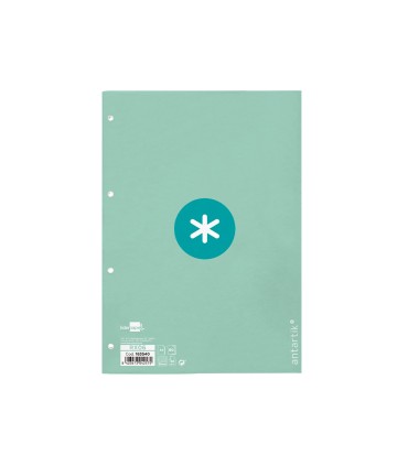 Recambio liderpapel a4 antartik 80 hojas 90g m2 cuadro 5 mm 4 taladros 1 banda marco color menta