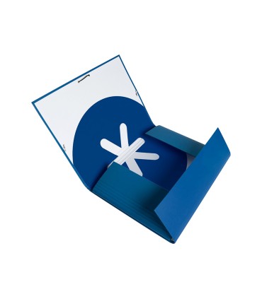 Carpeta liderpapel antartik gomas a4 3 solapas carton forrado azul oscuro