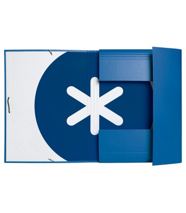 Carpeta liderpapel antartik gomas a4 3 solapas carton forrado azul oscuro