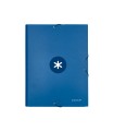 Carpeta liderpapel antartik gomas a4 3 solapas carton forrado azul oscuro